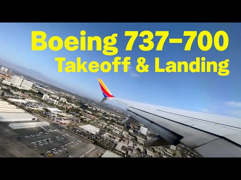 Boeing 737-700 Takeoff & Landing Wing View  4K HD