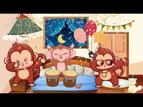 Five Little Monkeys | Fun Animated Nursery Rhyme for Kids | Children's Songs