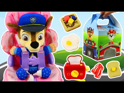 Paw Patrol Chase Packs a Road Trip Play Doh Meal!