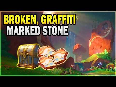 All 6 Broken, Graffiti-Marked Stone Locations and How to Use Them + Luxurious Chest | Genshin Impact