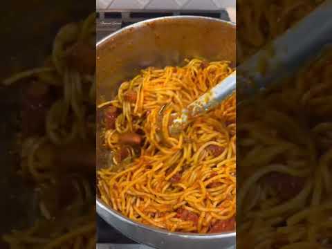 You can still enjoy delicious spaghetti without ground beef #smokedsausage #shrimps #spaghetti