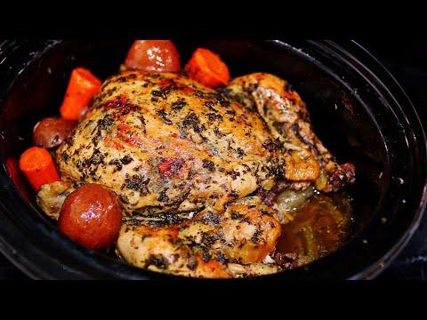 Easy Slow Cooker Whole Chicken and Vegetables Recipe