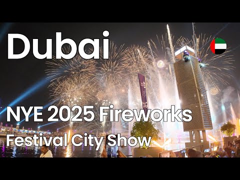 New Year 2025 Fireworks Dubai Festival City | Spectacular Light Show