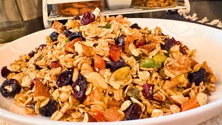 No Oven Granola Recipe | Easy , Crunchy , and Customizable Granola!