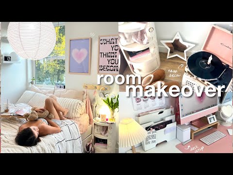 Room Makeover 🎀 decorate + clean with me, pinterest-inspired, aesthetic transformation