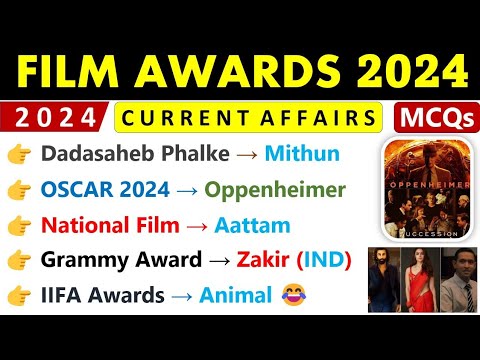 Film Awards 2024 Current Affairs | Important Film Awards 2024 | Oscar, Grammy,  Filmfare, National |