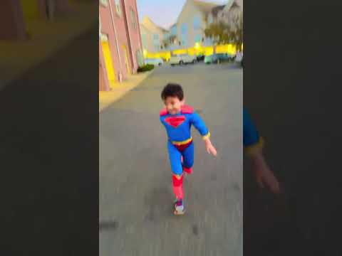 Little Superman running to help🦸😃😊❤️🚀🌈✅😂 #shorts