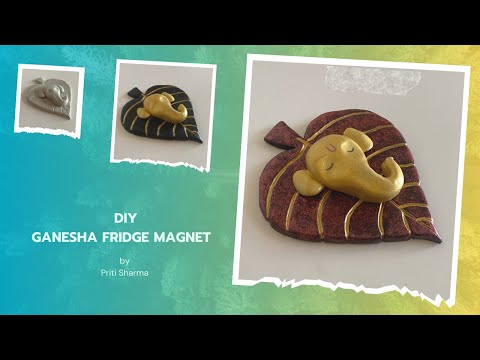 Ganesha on leaf | Ganesha making with clay | Fridge magnet @PritiSharma