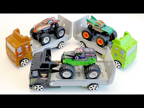 MONSTER JAM | TRAVEL TREADS HAULER | GRAVE DIGGER | DRAGON MONSTER MUTT | HOT WHEELS MONSTER TRUCKS