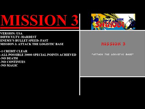 Shinobi [USA] (Arcade) - (Mission 3 | Hardest Difficulty)