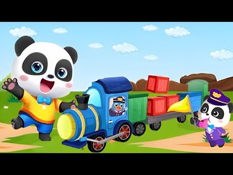 Baby train tour cartoon video | Baby bus train game video | Train animation for kids