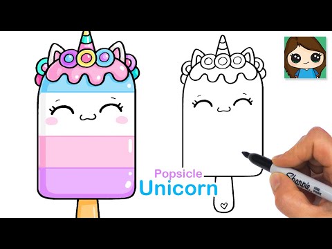 How to Draw a Unicorn Ice Cream Popsicle