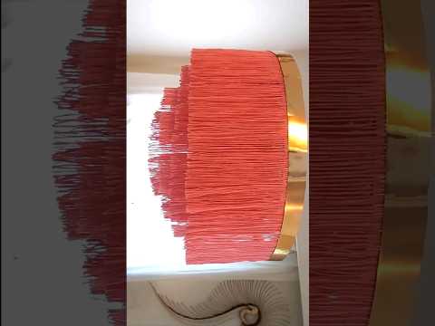 DIY Easy Chandelier made with Yarn and Cardboard #bestoutofwaste #wastematerialcraft #diy #walldecor