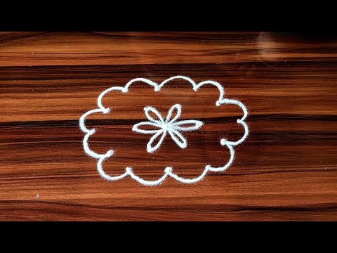 How to make easy and simple dussehra rangoli | Navratri rangoli design | 5*3 dots kolam