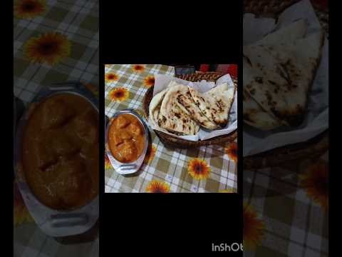 Naan and chicken tikka butter masala #ytshortsindia #food #naan