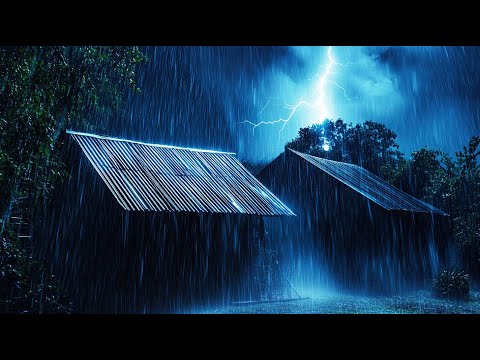 Sleep Instantly with Heavy Rain🌧️and Thunderstorm🌩️Sounds on Roof for Restful Sleep and deep sleep 💤