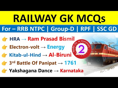 Railway GK & GS | GK MCQs For Railway | Lecture 2 | RRB NTPC, Group-D, ALP, RPF | INDOLOGUS