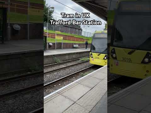 A glance of tram in UK. Trafford bar station near Old Trafford stadium #oldtrafford #metrolink #tram