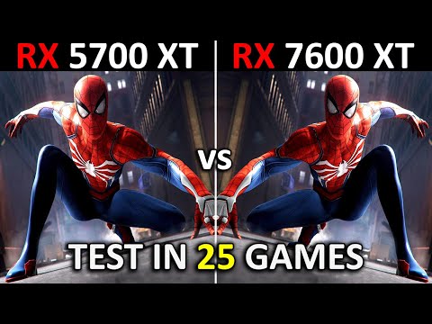 RX 5700 XT 8GB vs RX 7600 XT 16GB | Test in 25 Games | 1080p - 1440p | 2024