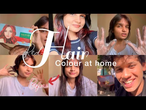 I COLOURED MY HAIR CHERRY RED 🍒AT HOME 🏠 | Bestfriend reaction✨