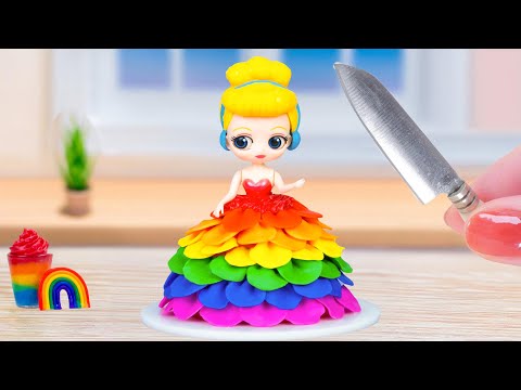 Amazing Miniature Princess Doll Cake Idea 👑🌈 Perfect Tusunami Cake Hacks 🍰 Tiny Cakes 🎀👸