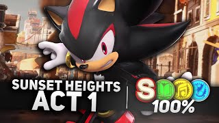 Sonic x Shadow Generations - Sunset Heights Act 1 100% | All Collection Key Locations & S-Rank (4K)