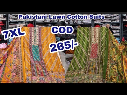 Pakistani New Designs Lawn Cotton Suits Big Size Readymade Suits @ Wholesale Price@hyderabadshopping