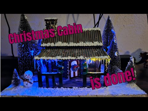 DIY miniature snowy cabin for the holidays! 🏡🎅#christmas   #miniature #dollhouse