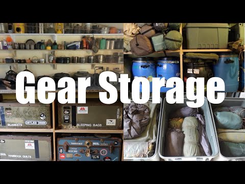 Kit/Gear Storage. How  I store my Camping, Bushcraft, Cooking and Canoe Gear at Home.