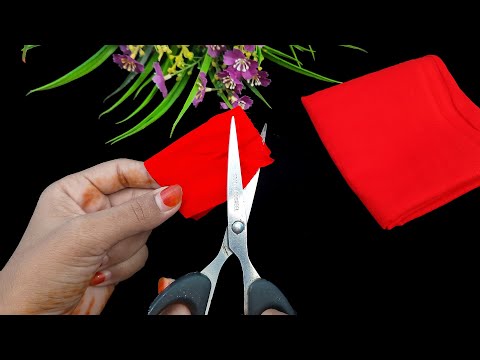 Very Easy Flower Craft Idea with Fabric - Hand Embroidery Designs - Amazing Trick - Sewing Hack