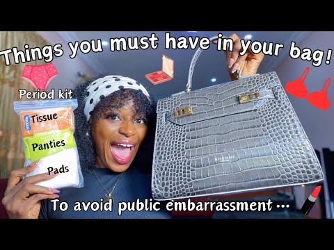 Things every woman must have in her bag to avoid public embarrassment✅| ft Teddyblake New York bag