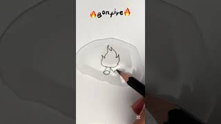 Bonfire easy drawing but why in water? #kids #drawing #craft #kidsart #forkids #creative #fire