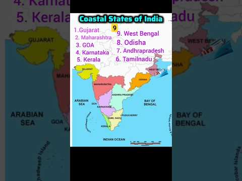 Coastal States of India #coastalstates #gk #history #viral #indian #geography