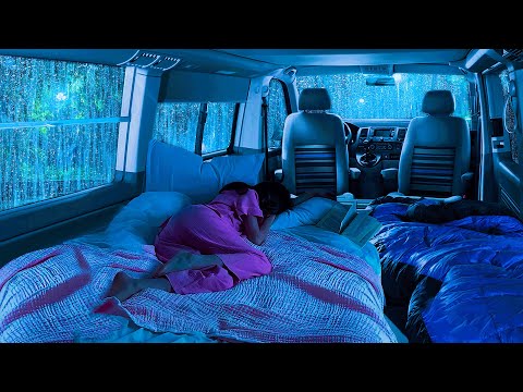 Rain Sounds For Sleeping ⚡ Soothing Rain & Thunder on Cozy Car Relax for Deep Sleep, Goodbye Stress