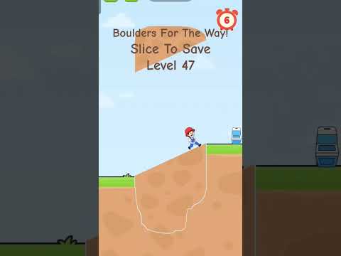 Boulders for the way! Slice To Save Level 47 Walkthrough. #slicetosave #gameplay #shorts #mobilegame