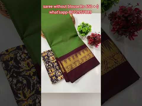 Chettinad 💯 Pure Cotton Sarees 💫 if you want more details please text me in what'sapp-8072957889