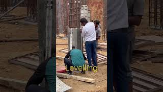 Levelling using auto-level instrument at construction site 🏗️ #civil #construction #hyderabad