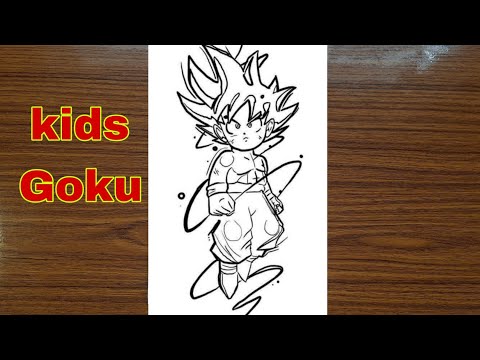 Kids goku drawing step by step | Goku drawing easy