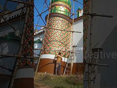 Masjid Wall Painting #painting #shorts #paint metallic paint