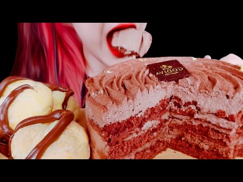 ASMR, Chocolate Cake and Profiteroles with Nutella Eating Vlog, Mukbang @sowonasmr