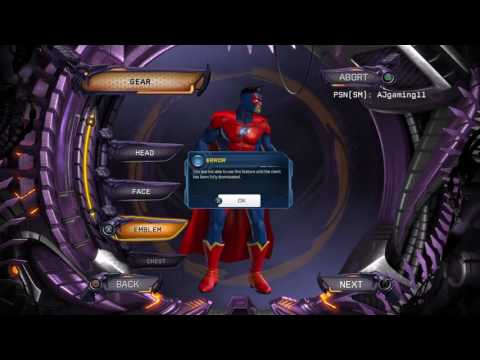 DC Universe Character Creation problem HELP PLEASE!!