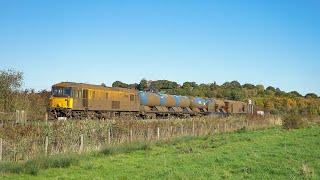 class 73119 & 73201 working RHTT passing through Canterbury working 3W74