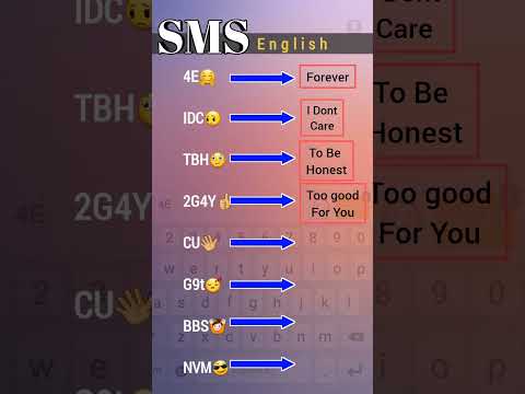 SMS English 😀  - What They Stand For