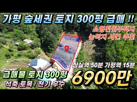 [거래종료][NO.214] 가평토지 300평(도25평) 6900만원 평당25만원 급매!! 석축토목 숲세권 급매물땅!!#가평땅급매#가평토지급매#가평부동산매매#가평농막지#가평땅매매