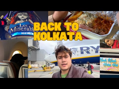 Economy Class Dining in Air India Flight| Back to Kolkata from London | Les Miserables Review