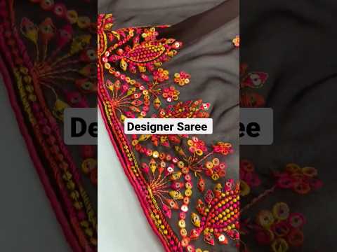 designer saree... thread embroidery work saree.. brown saree. #ssbytwisha #saree