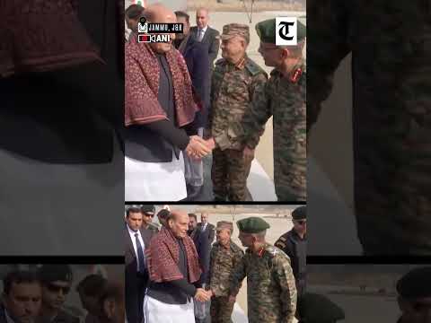 J&K: Defence Min Rajnath Singh receives warm welcome from CM Omar Abdullah as he arrives in Akhnoor