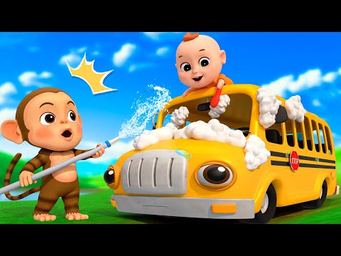 Bus Wash Song | Wheels On The Bus | PulkaCoco‬ Nursery Rhymes & Kids Songs