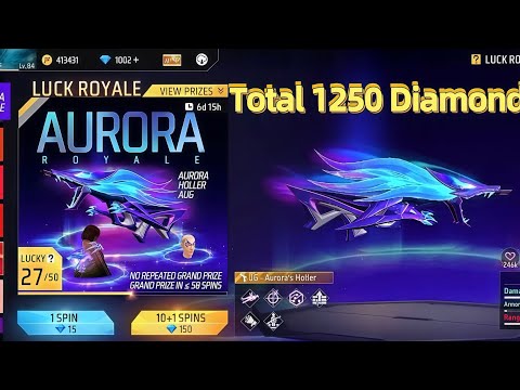 NEW AURORA LUCK ROYALE EVENT FREE FIRE| FREE FIRE NEW EVENT TODAY| NEW AURORA AUG SKIN