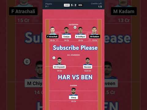 HAR vs BEN Kabbadi Dream11 Prediction | #kabaddi #haryanasteelers #bengalwarriors #prokabaddileague